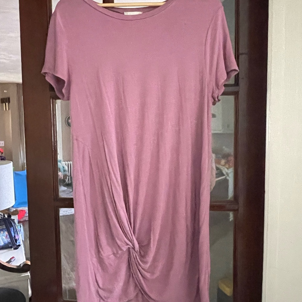 Casual Mauve Knot Dress